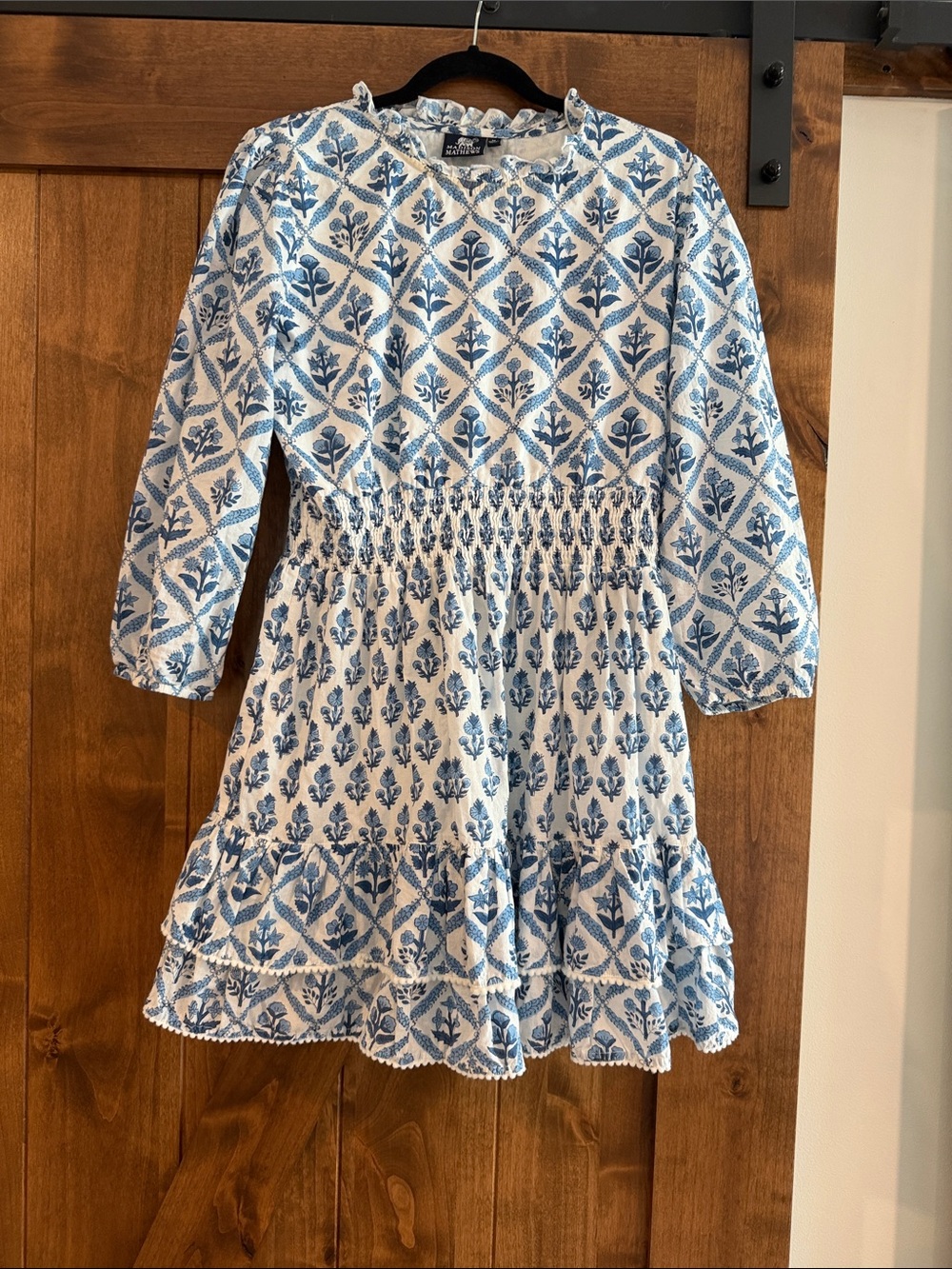 Maddison Matthews blue and white floral dress